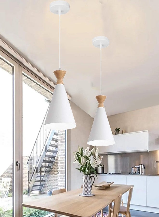 Keyplus Hanging Cone Shade Light, Bulb Not Included, White, Pack of 4 - Image 5